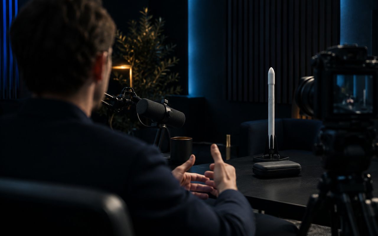 Interview setup references Cale Moodie’s discussion of crypto and SpaceX