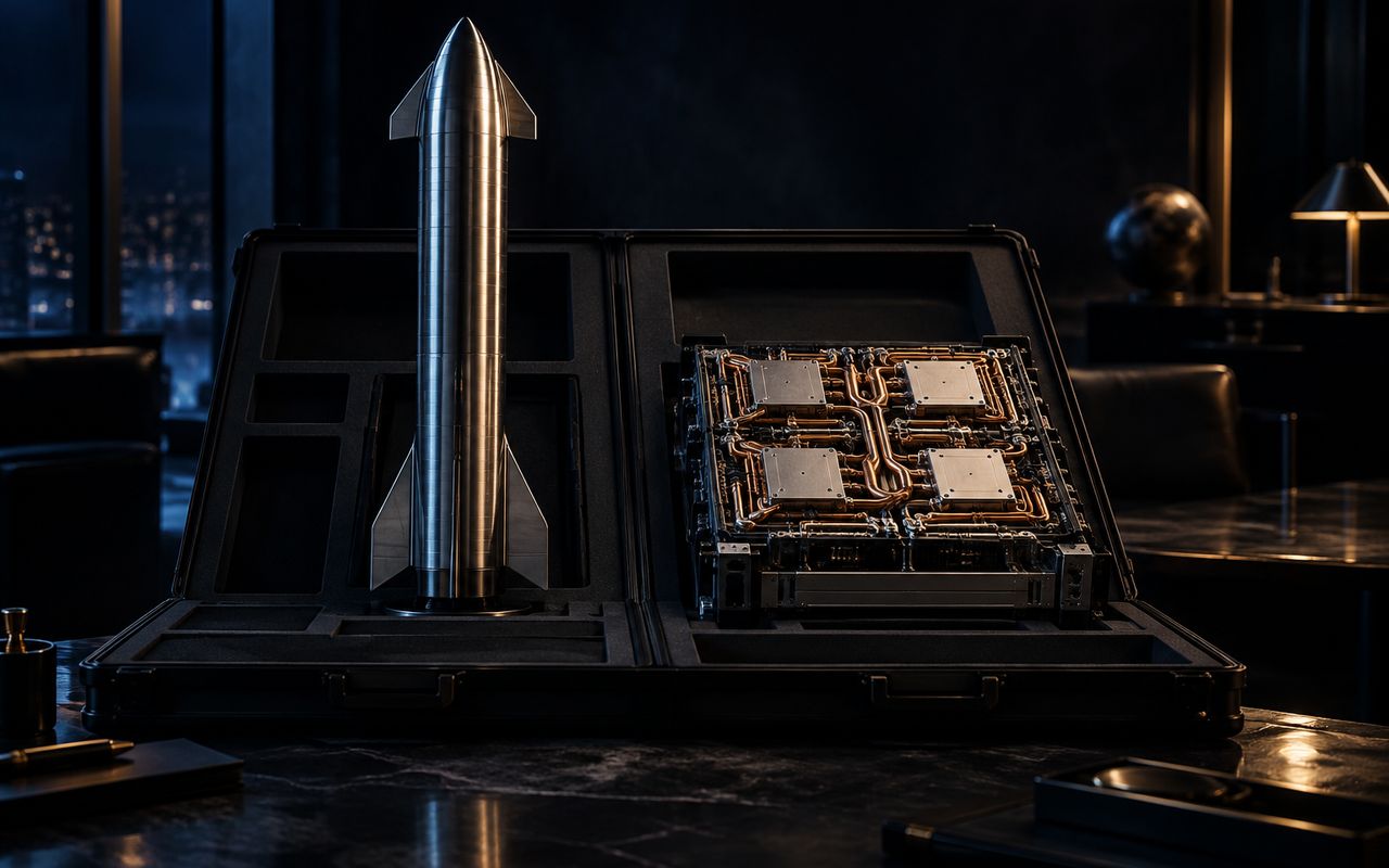 Starship model and AI accelerator represent SpaceX’s xAI acquisition